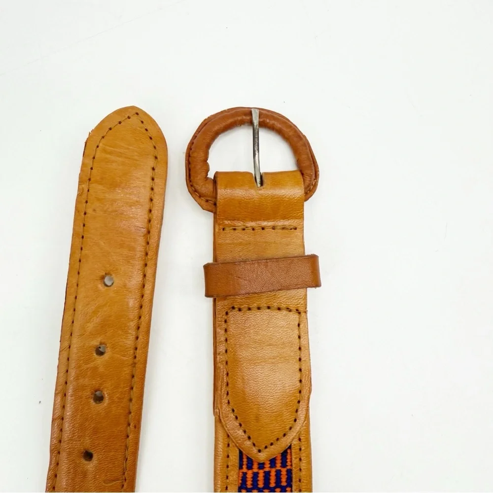 Handmade Genuine Leather Boho Indie Guatemalan Crafted Belt, Size 32